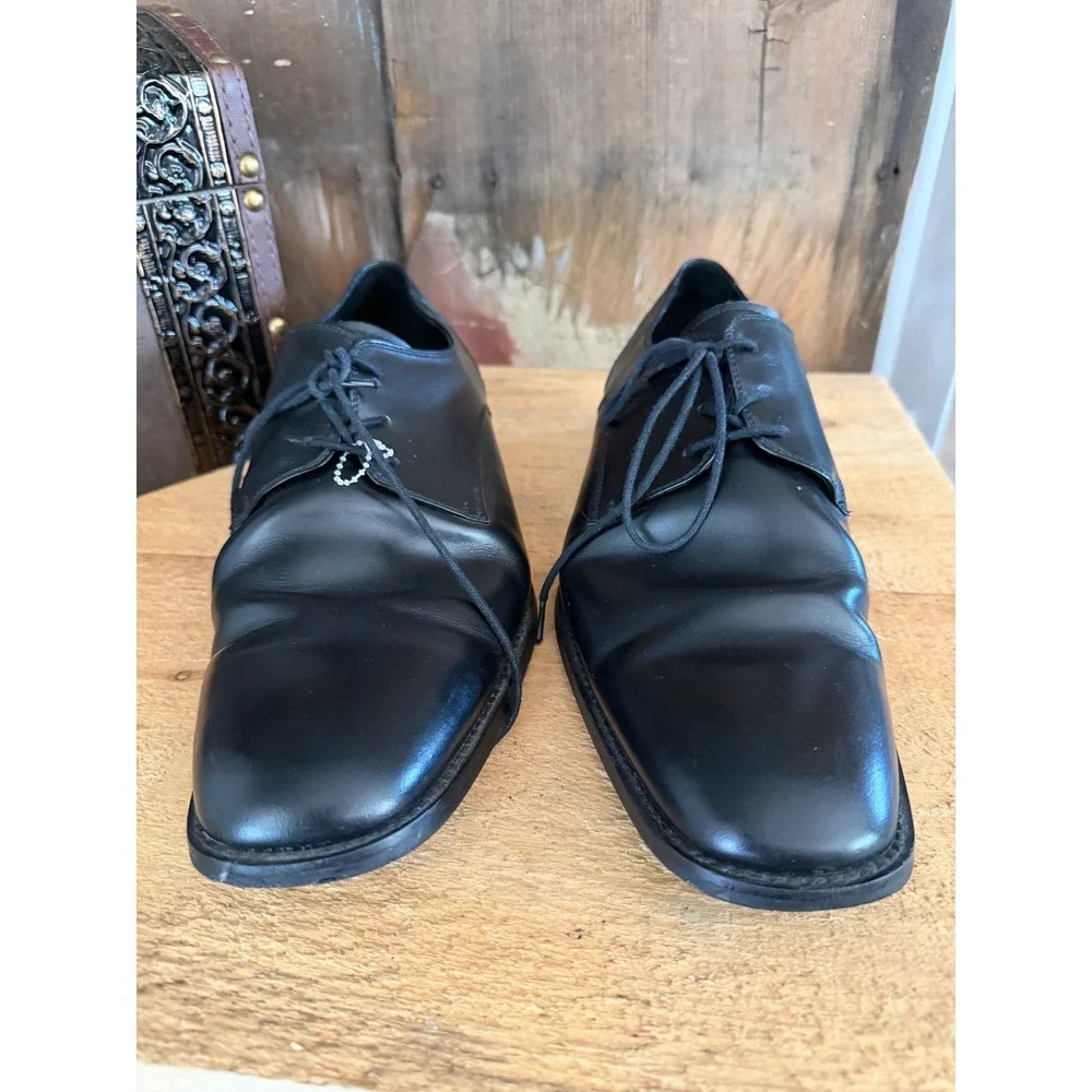 Aston Grey Connelly Mens Black Leather Derby Dress Shoes Size 10 41670 Oxford